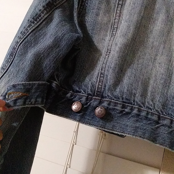 Adjustable Cropped Denim Jacket Jean Coats Size M - Picture 11 of 14